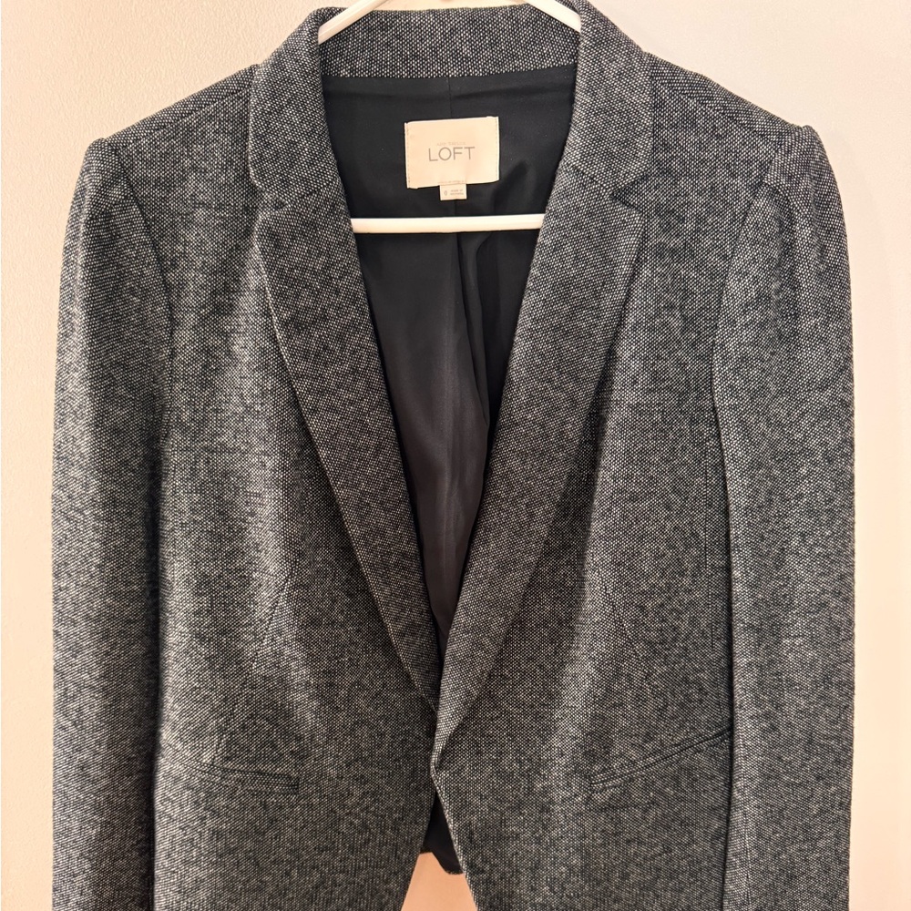 LOFT Charcoal Textured Blazer